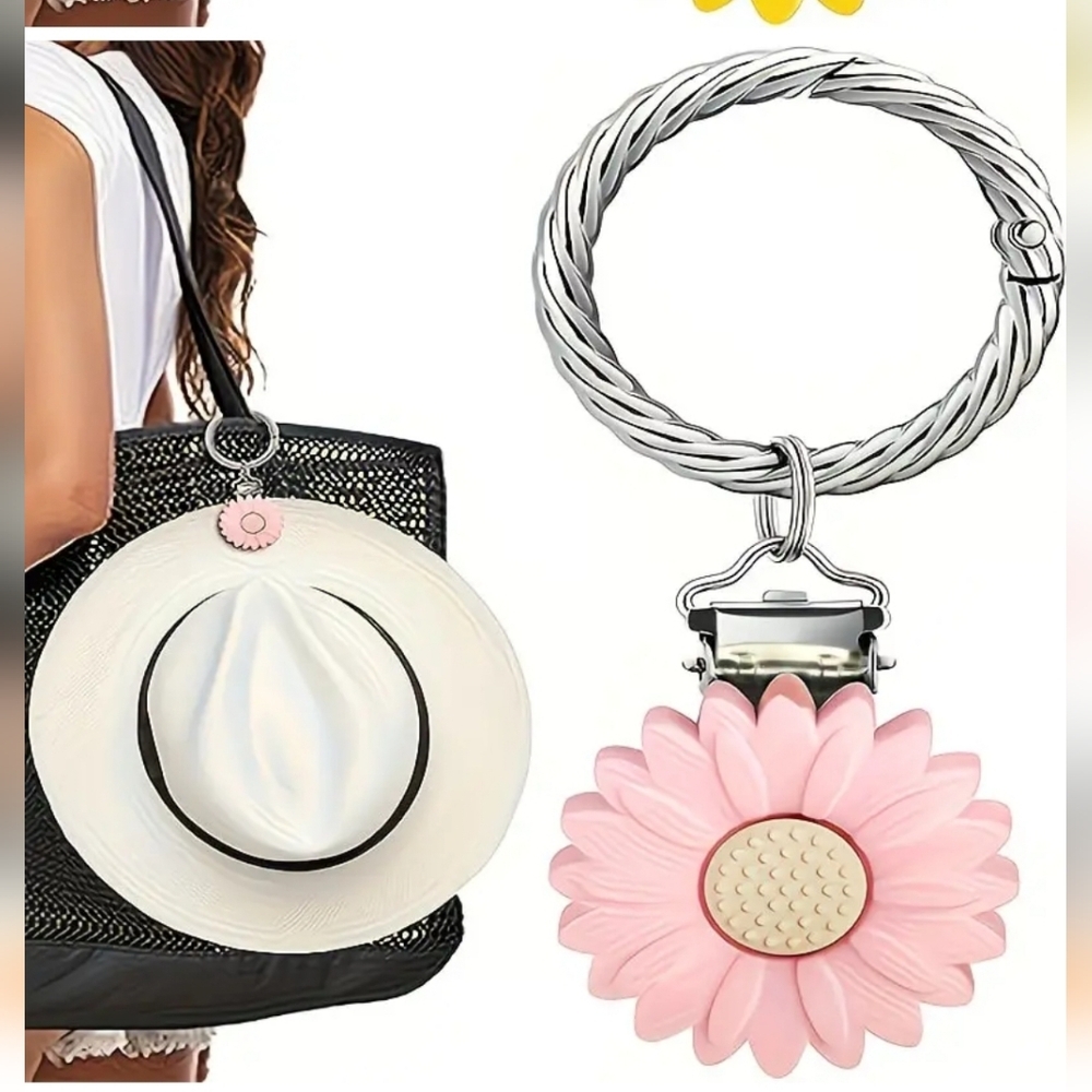 🆕️🌸 PINK FLORAL HAT CLIP 🌸